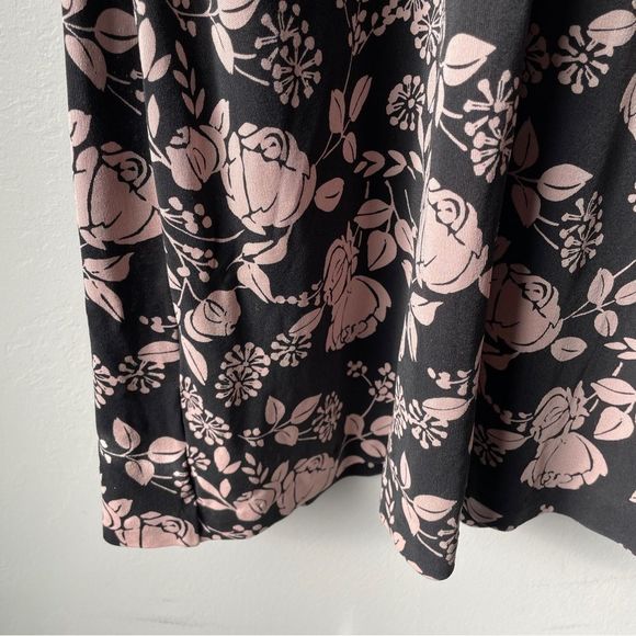 Nicole Miller collection black and pink genuine silk floral print summer dress S - Picture 4 of 6